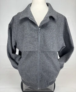 Vintage 70s Pendleton Blanket Lined Full Zip Gray WOOL Men’s L Bomber Jacket - Picture 1 of 11