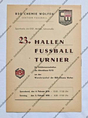 Programm Turnier 1978 Wolfen 1.FC Magdeburg Erfurt Dynamo Dresden AK 12/13 FCV - Bild 1 von 3