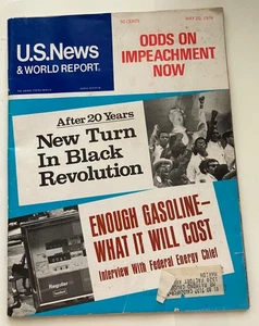 US News and World Report May, 20 1974 Nixon Impeachment, Gas Prices VG Cond - Picture 1 of 2