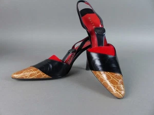 Walter Steiger Damen Schuhe Pumps Gr. 39 Schwarz Leder Slingback Spitz Neu (W) - Bild 1 von 11