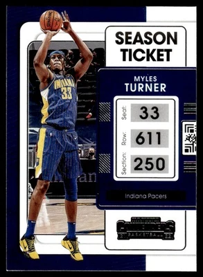 Myles Turner 2021-22 Panini Contenders #12 Indiana Pacers 31481 Basketball Card - Image 1 of 2