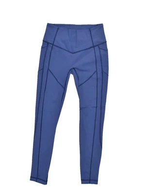 Leggings ajustados para mujer Lululemon talla 8 azules atléticos yoga correr bolsillos laterales Foto 1 de 4