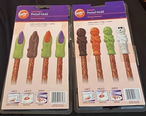 2-MUMMY & WITCH FINGERS Chocolate Pretzel Molds*Halloween*Mummies*Wilton*NEW*LOT - Picture 1 of 2