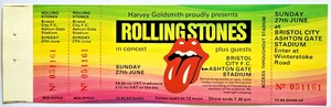 ROLLING STONES -- VOLLE & UNBENUTZTE KONZERTKARTE - ENGLAND - SELTEN - 1982 - VINTAGE - Bild 1 von 1
