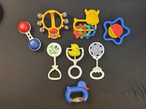 Vintage 80’s 90’s Baby Rattles Toys Bundle Lot Fisher Price  PLZ READ - Picture 1 of 24