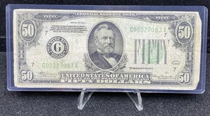 1934 $50 Federal Reserve Note Chicago, Illinois Fifty Dollar Bill. Z66 - Picture 1 of 2