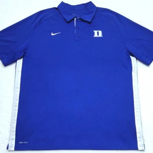TEAM ISSUED Nike Dri-Fit Duke Blue Devils football polo shirt Adult Men's XL - Picture 1 of 6