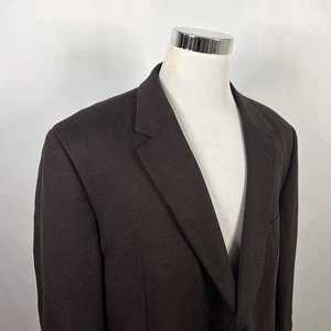 Club Room  48L Sport Coat Wool Silk Cashmere Blend Brown Two Button Lined Vented - Picture 1 of 9
