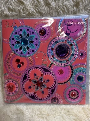 Papyrus Christmas Card 2010 HTF Big Bling Jewel Ornaments Card Iridescence - Image 1 of 4
