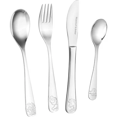 Flirt by R&B Kinderbesteck Happy Zoo, silber, 4-teilig (1 Set) - Bild 1 von 4