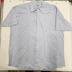 Vintage LL Bean Hemd Herren 2XL 17,5 - 34 Blau Einfarbig Kurzarm Knopfleiste - Bild 1 von 7