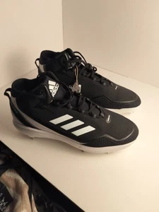 Botines de béisbol Adidas Icon 7 Mid para hombre / negros blancos plateados / S23886 / talla 16 - Imagen 1 de 10