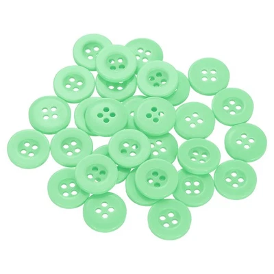 60pcs 20L Sewing Buttons 1/2" Resin Round Flat 4-Hole Craft Buttons, Green - Image 1 of 4