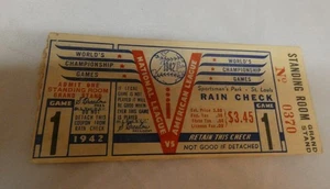 Boleto del Campeonato Mundial de los Juegos 1. Yankees de Nueva York y San Luis 1942 - Imagen 1 de 2