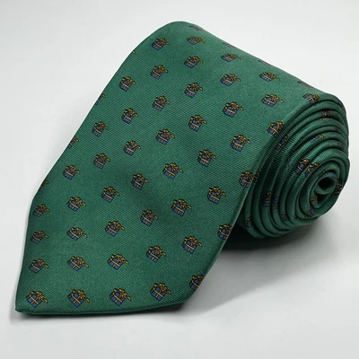 Corbata de seda Brooks Brothers Makers para hombre verde geométrica cajas de regalo EE. UU. Foto 1 de 4