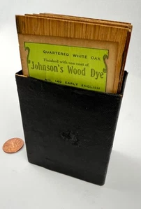 Early S C Johnson & Son Wood Dye 15 Samples Box Advertising In Store Racine WI - Picture 1 of 12