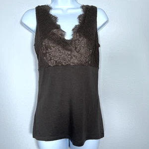 Vintage Womens Y2K Forest Fairy Top Sz S Lace Layering Babydoll Chocolate Brown - Picture 1 of 10