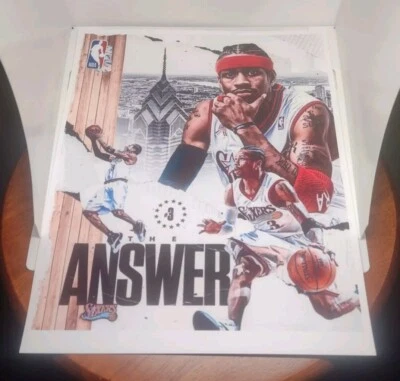 ALLEN IVERSON SIXERS 8.5x11 ULTRA PREMIUM GLOSSY COLOR ART REPRINT WALL POSTER - Image 1 of 4