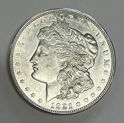 1921-D Morgan Dollar Variety VAM-1D (4A) Die Break Denticles Uncirculated Detail - Image 1 of 4