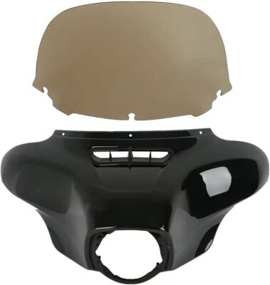 Vivid Black Front Batwing Fairing Smoke Windshield Fit For Harley Touring 14-24 Foto 1 de 4