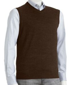 New Men's Classic Fit Knit V-Neck Sweater Vest XLT Big & Tall Sleeveless Brown
