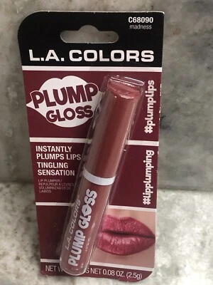 Envio N 24 horas. New-L.A.Colors. Brilho de bomba. Plump Lips C68090 Madness.  - Imagem 1 de 4