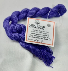 Conjoined Creations Thread 100% Soy silk 10/2 30 yards hand-dyed purple  114D - Picture 1 of 1