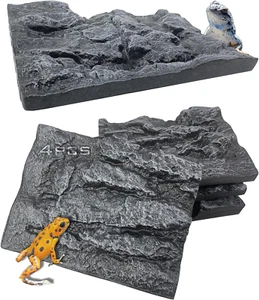 4Pcs Rock Terrarium Background,3D Reptile Tank Background Board,Amphibian Stereo - Picture 1 of 12
