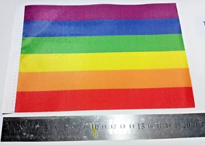 LGBT Rainbow Pride Small Hand Waving Flag 20cm x 14cm Superb Quality - Picture 1 of 3