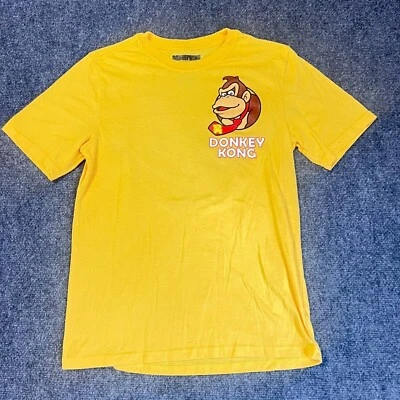 Donkey Kong Shirt Youth Boys Large Yellow Short Sleeve Video Game Promo Retro - Image 1 of 4