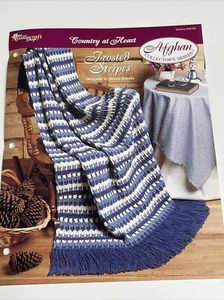 Frosted Stripes Afghan Country At Heart Crochet Pattern Needlecraft Shop - Picture 1 of 5