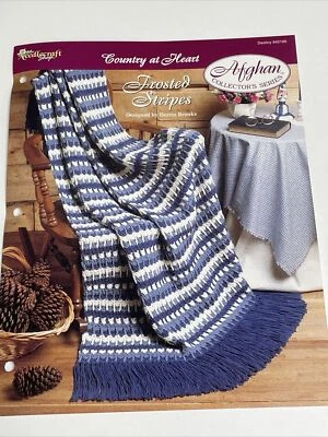 Frosted Stripes Afghan Country At Heart Crochet Pattern Needlecraft Shop - Image 1 of 4