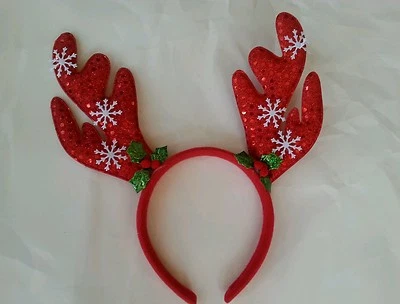 Nice red christmas reindeer headband fancy party decoration  - image 1 of 2