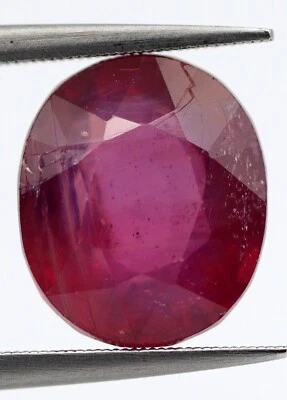 Transparent Natural Pinkish Red Ruby 7.00 Ct Thailand Loose Oval Cut 11x9 mm Gem - Image 1 of 4