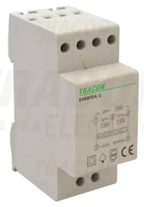 Trasformatore DIN 2MOD. 230V 12-24V AC, max.:15VA TRACON EVOB24/1 - Foto 1 di 2