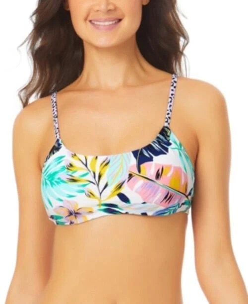 $20 California Waves Juniors' Printed Bralette Bikini Top Swimsuit Size Large - Image 1 of 1