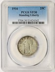 1916 25c Standing Liberty Quarter Pcgs Vf30