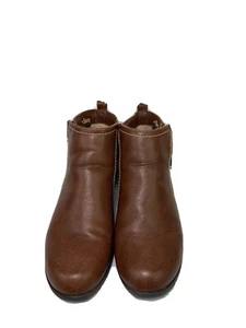 Softspots Women's Thinsulate Leather Wedge Side Zipper Brown Ankle Boots 8.5W - Picture 1 of 7