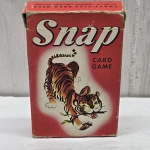 1963 Whitman Snap Card Game w/ Tiger on Cover Red Box Variation SWSW6 - Picture 1 of 5