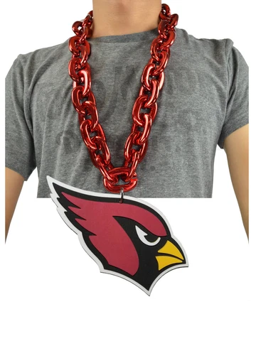 New NFL Arizona Cardinals RED Burgundy Fan Chain Necklace Foam Cover