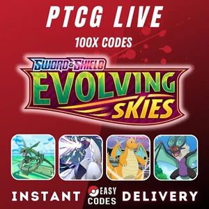 100 Evolving Skies Codes Booster Pokemon TCG Live Pack INSTANT DELIVERY - Picture 1 of 2