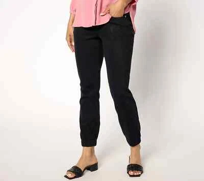 Belle by Kim Gravel Flexibelle Pull-On Joggers-Black-Petite 10-NEW-A513071 - Image 1 of 2