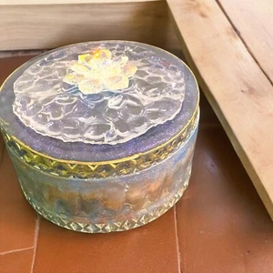 Handgefertigte glitzernde Harz Schmuckschatulle mit glitzerndem Blumendeckel - Bild 1 von 11