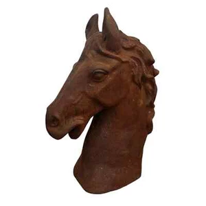 Medium Cast Iron Horse Head Bust 17 Inches Tall - Picture 1 of 5