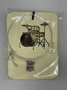 New Drums Theme Bangle Charm Bracelet Silver Handmade Expandable - Picture 1 of 5