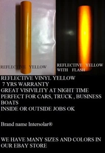 48" x 50 ft YELLOW Reflective Vinyl Adhesive Cutter Sign Hight Reflectivity - Picture 1 of 3