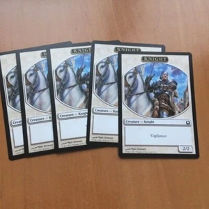 5X KNIGHT 2/2 MAGIC THE GATHERING TOKEN - Picture 1 of 1