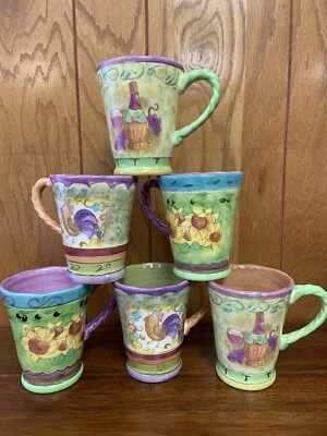 Lote de 6 tazas de té de café Sango Toscan Gardens Sue Zipkin #3076 varios patrones Foto 1 de 4