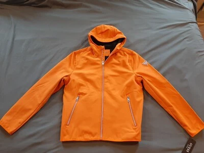Chaqueta softshell con capucha Guess naranja talla mediana estilo # 112AP689 NUEVA CON ETIQUETAS para hombre Foto 1 de 4