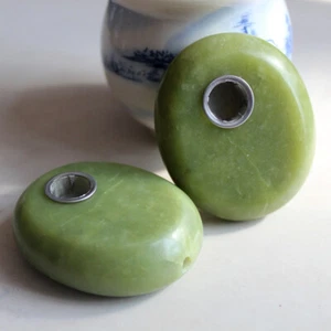 1 pieza Pipa de fumar de jade serpentina natural piedra preciosa de energía cristal de cuarzo - Imagen 1 de 12